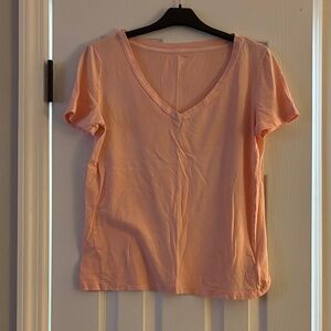 GAP Light Coral V-Neck Short Sleeve Tee